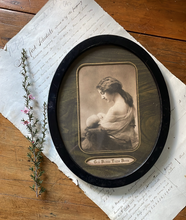 Load image into Gallery viewer, Antique Framed Photograph of a Mother and Baby Newborn Nursery Christening
