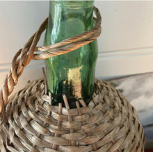 Load image into Gallery viewer, Woven Cane Covered Bottle Wicker Coastal Decor Beachhouse
