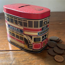 Load image into Gallery viewer, British Made Tin Money Box Bovril,  Coleman’s Mustard
