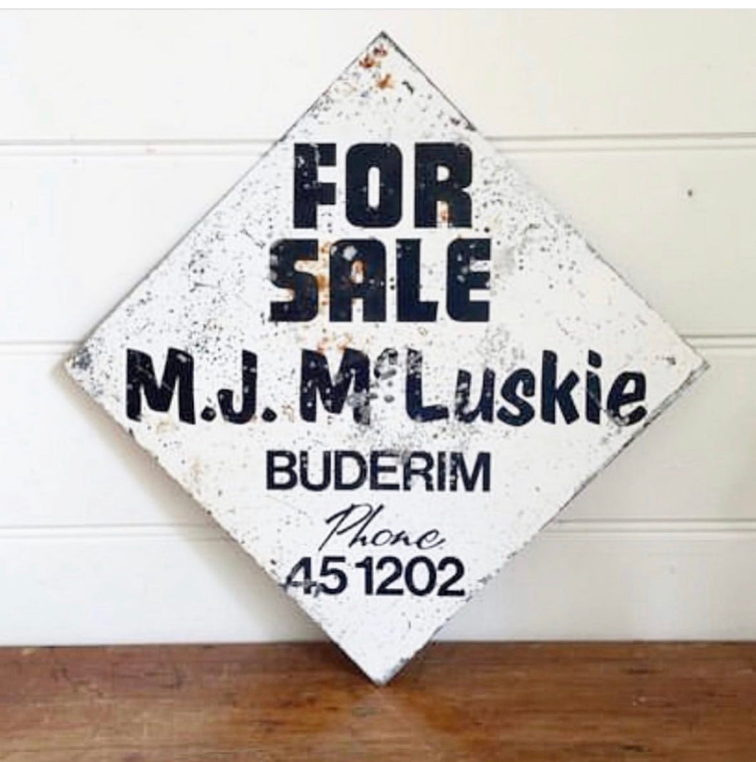 Vintage Metal Real Estate Sign Buderim Sunshine Coast