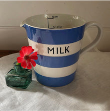 Load image into Gallery viewer, Cornishware TG Green Milk Jug Blue &amp; White Stripe Ceramic Pitcher
