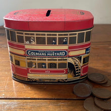 Load image into Gallery viewer, British Made Tin Money Box Bovril,  Coleman’s Mustard
