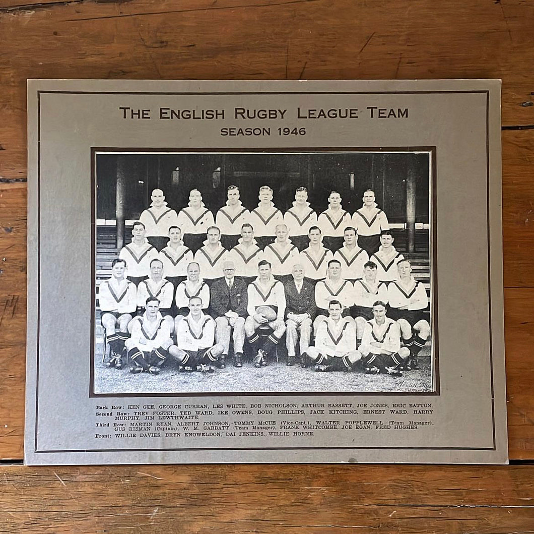 Photograph of the 1946 English Rugby League Team Vintage Sports Photography