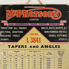 Load image into Gallery viewer, Vintage Hardware Advertisement McPherson’s Tapers and Angles Nuts Bolts
