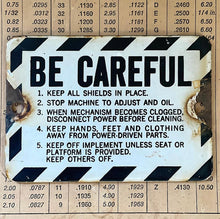 Load image into Gallery viewer, Vintage Enamel Safety Sign Machinery Plaque
