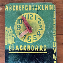 Load image into Gallery viewer, Child’s Blackboard Clock Toy Vintage Educational Chalk Board
