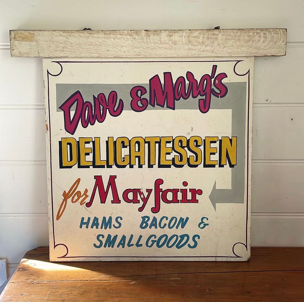 Vintage Delicatessen Flange Sign