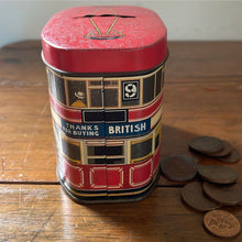 Load image into Gallery viewer, British Made Tin Money Box Bovril,  Coleman’s Mustard
