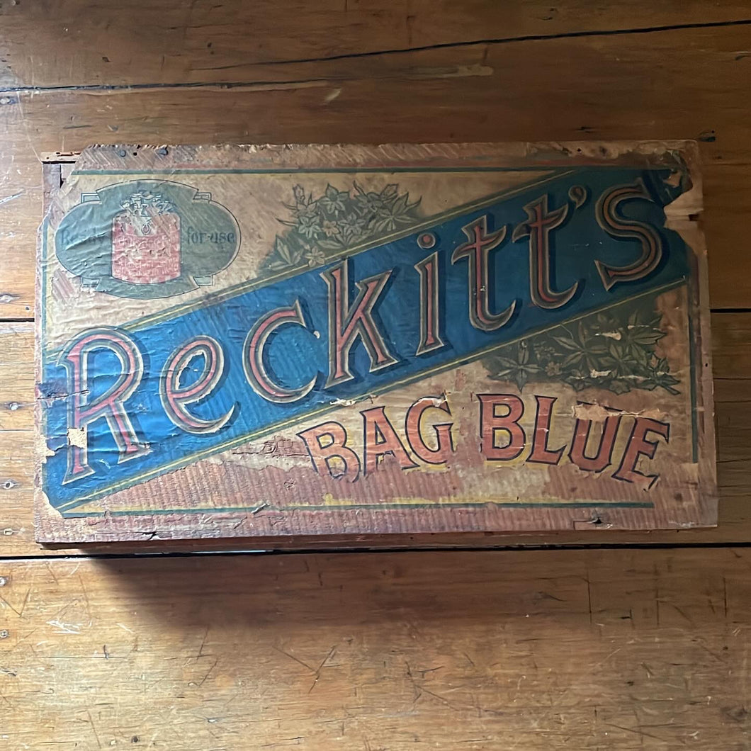 Rare Antique Reckitt’s Bag Blue Box Vintage Advertising