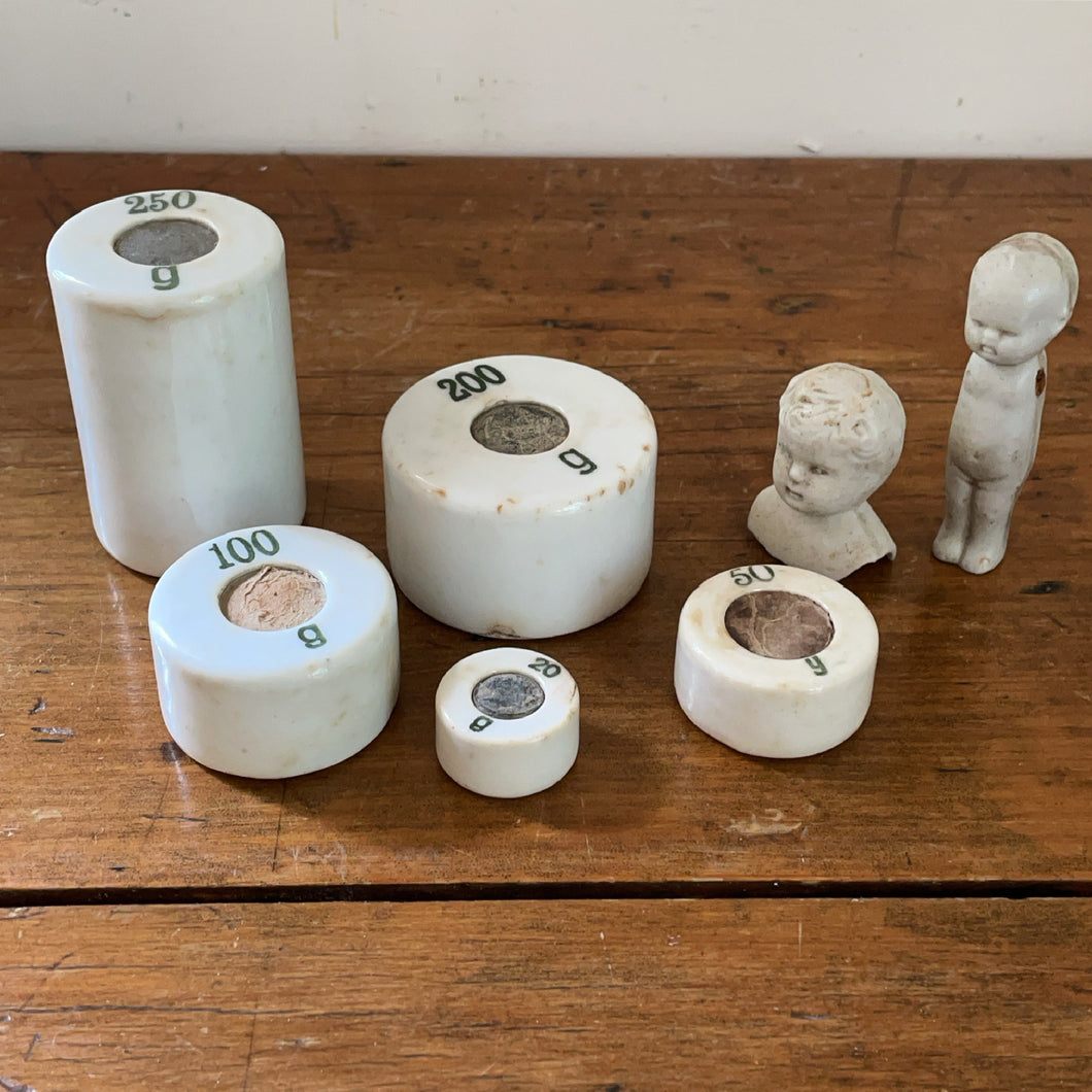 Set of Porcelain Scale Weights