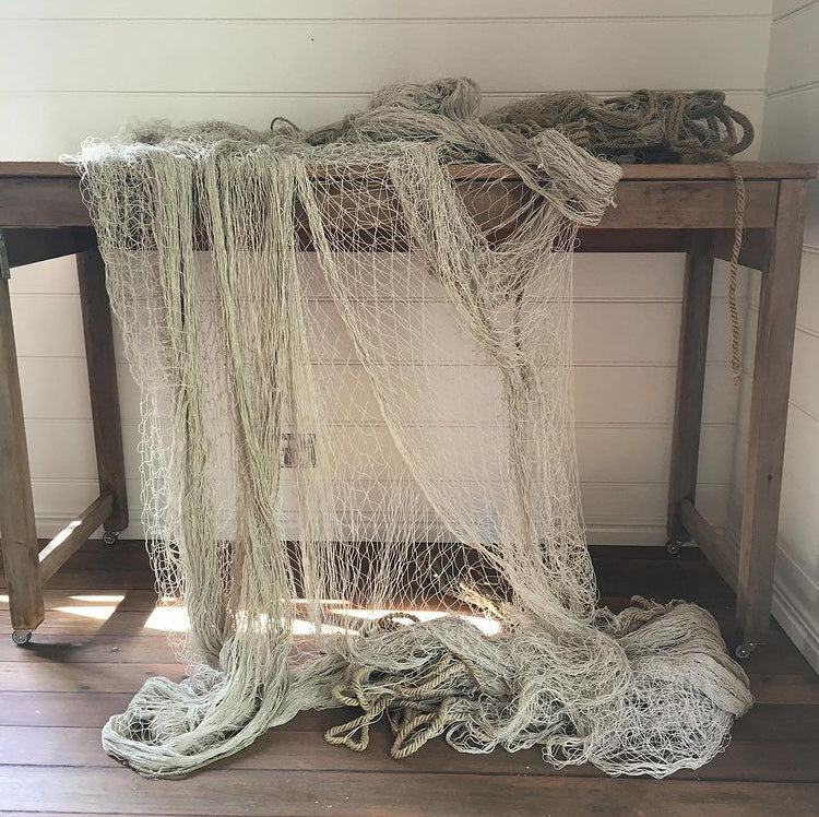 Vintage Natural Fibre Fishing Net