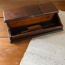 Load image into Gallery viewer, Vintage Wooden Ink Set with Ceramic Wells
