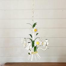 Load image into Gallery viewer, French Tole Daisy Chandelier Toleware Light Pendant
