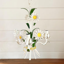 Load image into Gallery viewer, French Tole Daisy Chandelier Toleware Light Pendant
